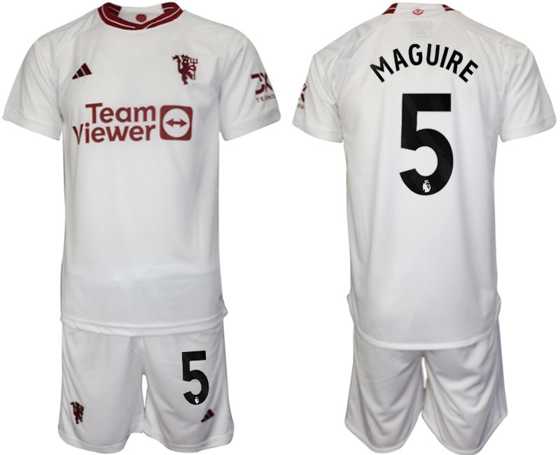 Men 2023-2024 Club Manchester United away white #5 Soccer Jersey->->Soccer Club Jersey